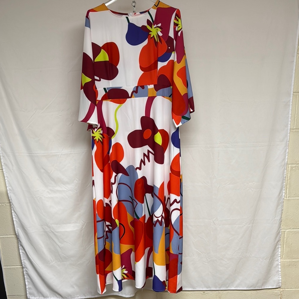 Colorful Abstract Print Maxi Dress